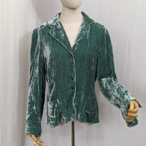 Vintage Elie Tahari Blue Velvet Blazer Size 12